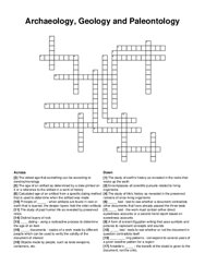 Archaeology, Geology and Paleontology crossword puzzle