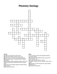 Planetary Geology crossword puzzle
