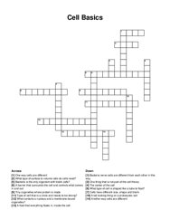 Cell Basics crossword puzzle