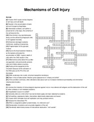 Mechanisms of Cell Injury crossword puzzle