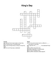 Kings Day crossword puzzle