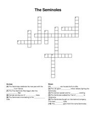 The Seminoles crossword puzzle