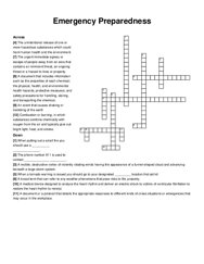 Emergency Preparedness crossword puzzle