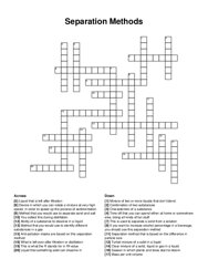 Separation Methods crossword puzzle