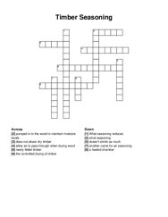 Timber Seasoning crossword puzzle