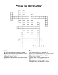 Venus the Morning Star crossword puzzle