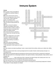 Immune System crossword puzzle