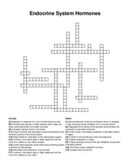 Endocrine System Hormones crossword puzzle