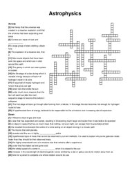 Astrophysics crossword puzzle