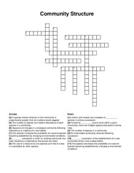 Community Structure crossword puzzle