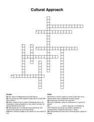 Cultural Approach crossword puzzle
