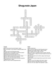 Shogunate Japan crossword puzzle
