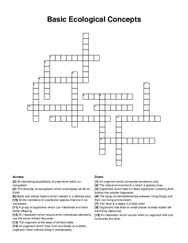 Basic Ecological Concepts crossword puzzle