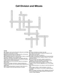 Cell Division and Mitosis crossword puzzle