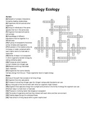 Biology Ecology crossword puzzle