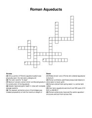 Roman Aqueducts crossword puzzle