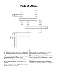 Parts of a Stage crossword puzzle