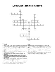 Computer Technical Aspects crossword puzzle