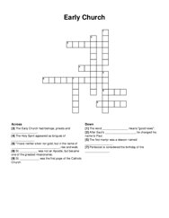 Early Church crossword puzzle