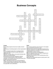 Business Concepts crossword puzzle