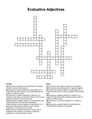 Evaluative Adjectives crossword puzzle