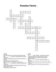 Forestry Terms crossword puzzle
