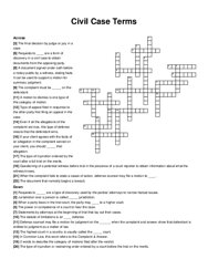 Civil Case Terms crossword puzzle