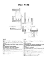 Water World crossword puzzle