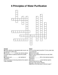 6 Principles of Water Purification crossword puzzle