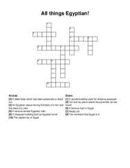All things Egyptian! crossword puzzle
