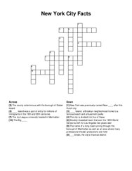 New York City Facts crossword puzzle
