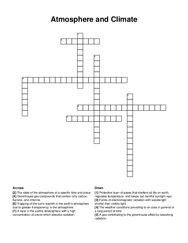 Atmosphere and Climate crossword puzzle