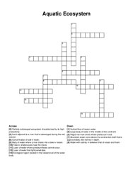 Aquatic Ecosystem crossword puzzle