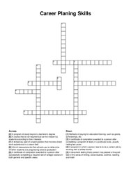 Career Planing Skills crossword puzzle