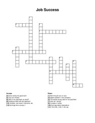 Job Success crossword puzzle
