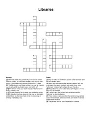 Libraries crossword puzzle