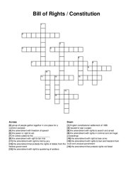 Bill of Rights / Constitution crossword puzzle