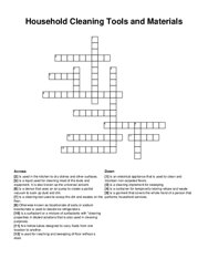 Household Cleaning Tools and Materials crossword puzzle