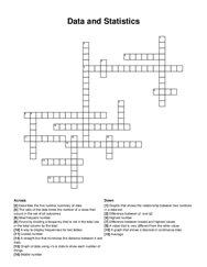 Data and Statistics crossword puzzle
