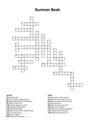 Summer Bash crossword puzzle