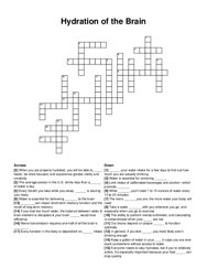 Hydration of the Brain crossword puzzle