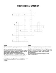Motivation & Emotion crossword puzzle