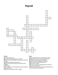 Payroll crossword puzzle