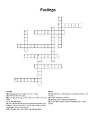 Feelings crossword puzzle