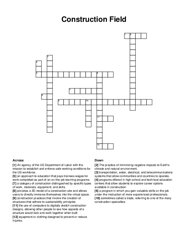 Construction Field crossword puzzle