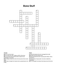 Bone Stuff crossword puzzle