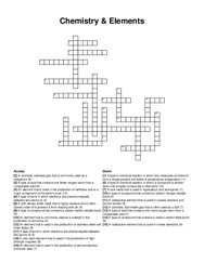 Chemistry & Elements crossword puzzle