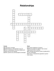 Relationships crossword puzzle