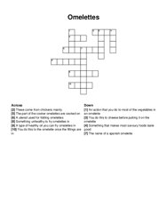 Omelettes crossword puzzle
