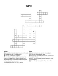 WINE crossword puzzle